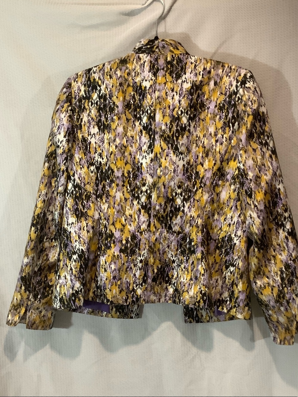 Kasper Yellow, Purple & Black Abstract Open-Front Jacket - Picture 10 of 13
